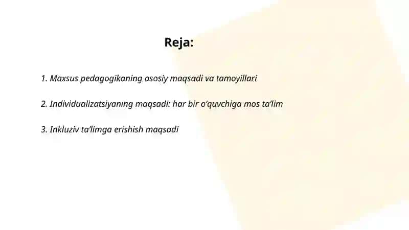 Maxsus pedagogikaning maqsadi 2