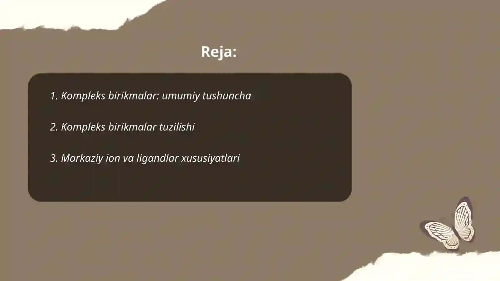 Kompleks birikmalar. Ichki kompleks birikmalar 2