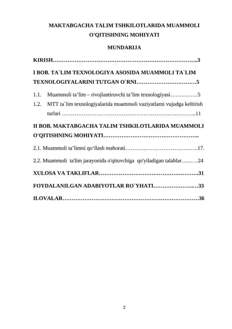 MAKTABGACHA TALIM TSHKILOTLARIDA MUAMMOLI O'QITISHNING MOHIYATI 2