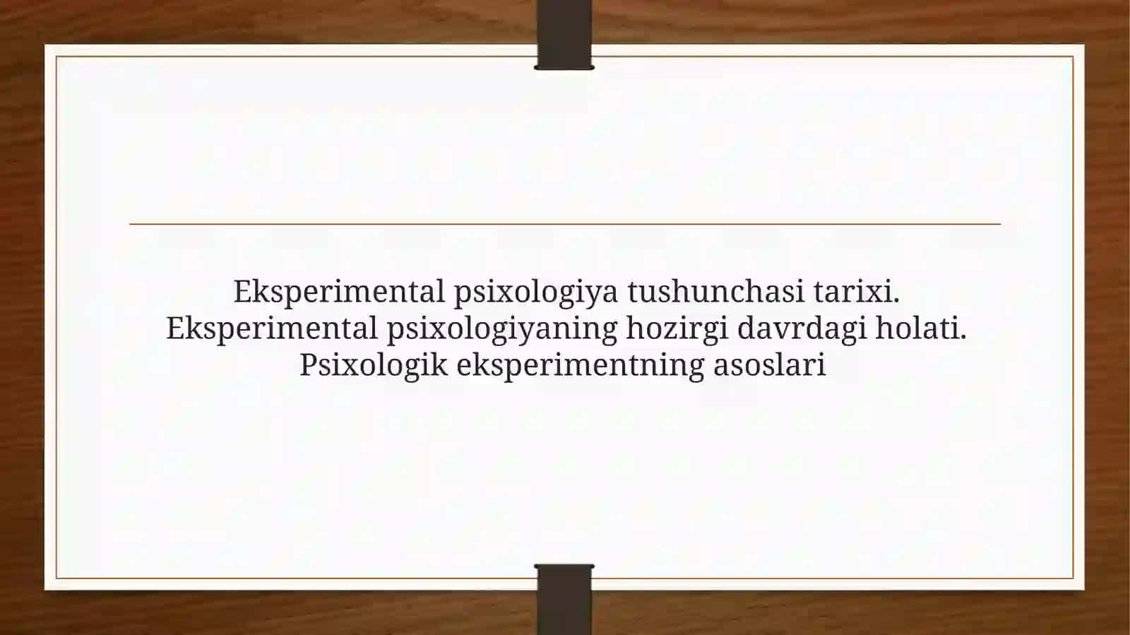 Eksperimental psixologiya fanidan Mustaqil ishi 2