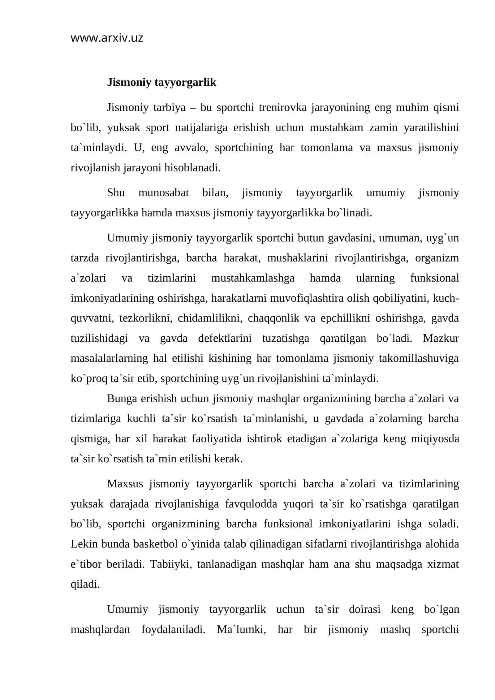 Jismoniy tayyorgarlik (Basketbol) 2
