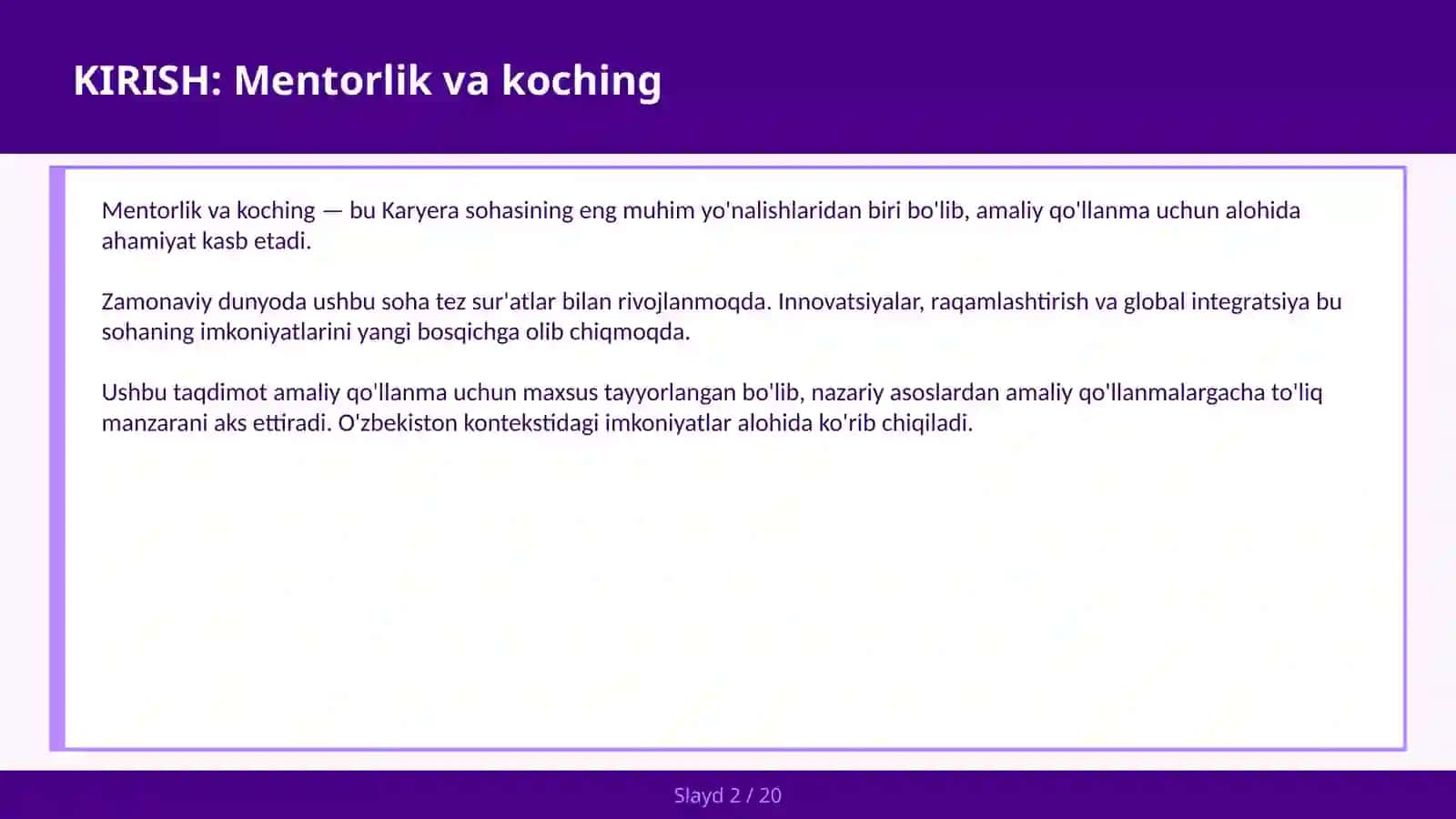 Mentorlik va Koching 2