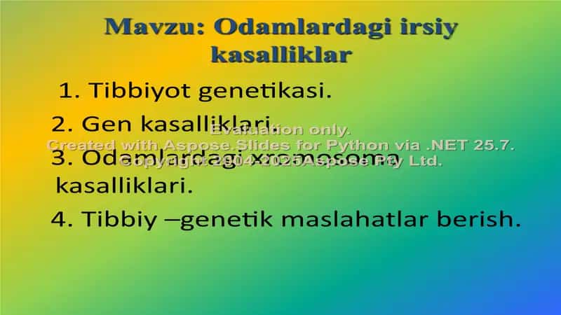"Odamlardagi irsiy kasalliklar" 2