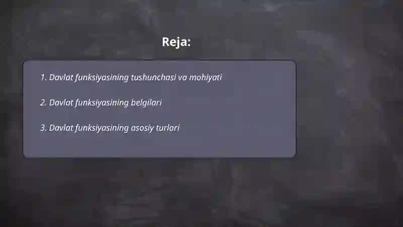 Davlat funksiyasi va tushunchasi 2