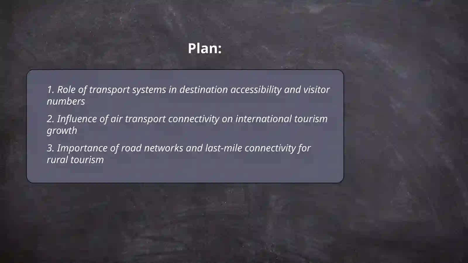 The role of transport systime in tourism development 2