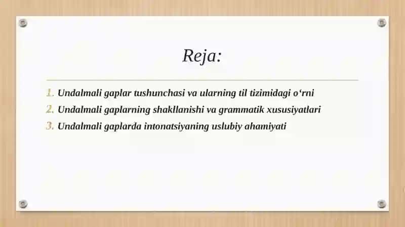 Undalmali gaplar uslubiyati 2