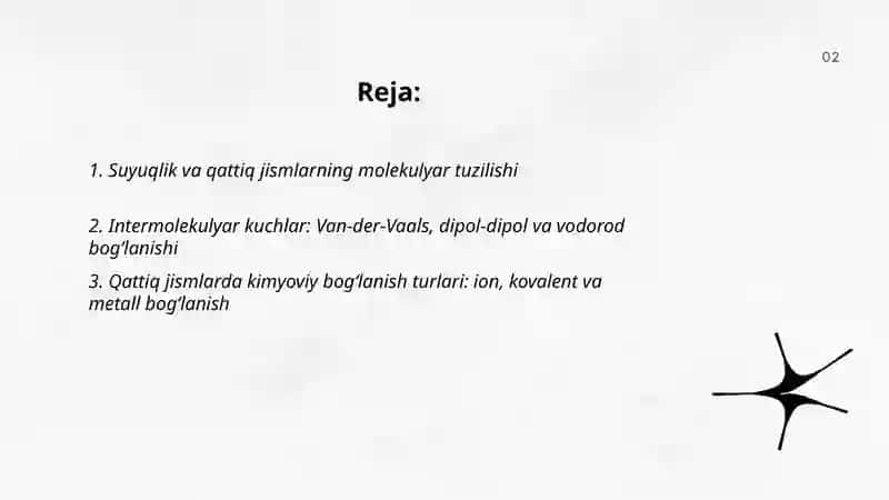 Suyuqlik va qattiq jismlar xosslari 2