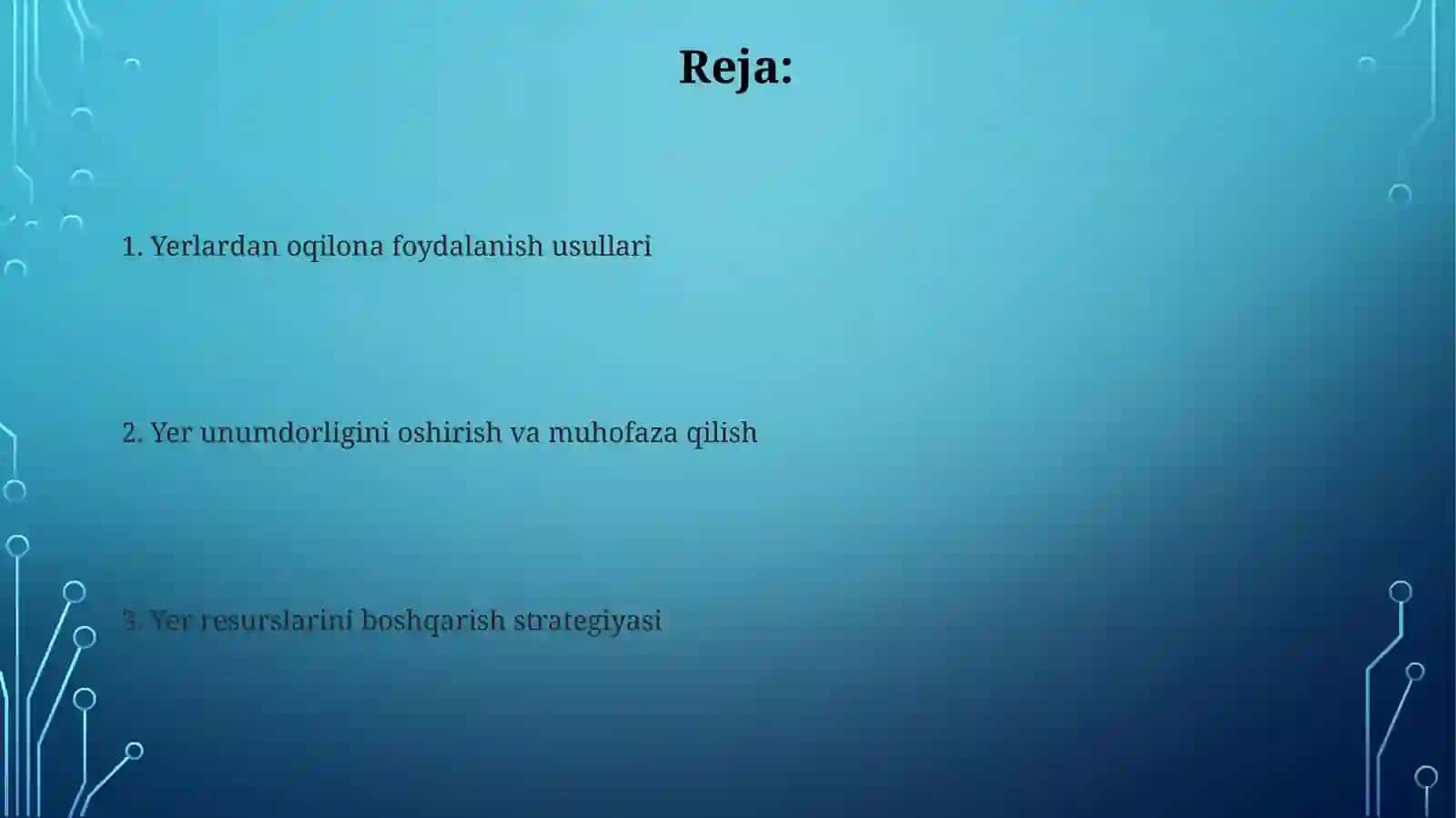 Yerdan oqilona foydalanish yo'llari 2