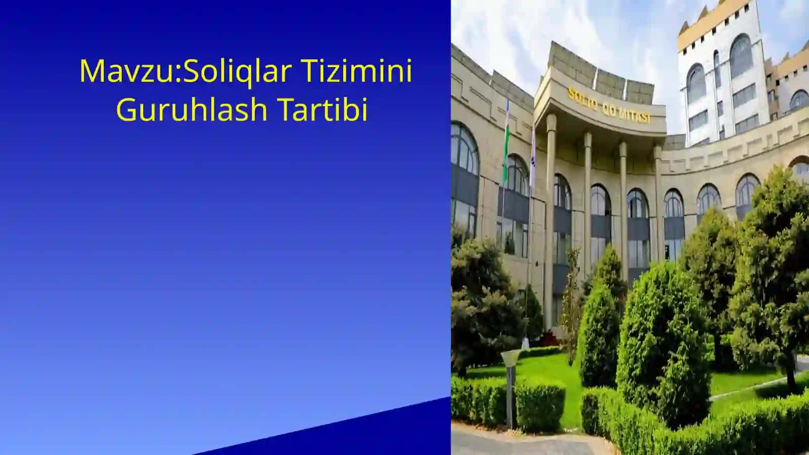 Soliqlar Tizimini Guruhlash Tartibi 2