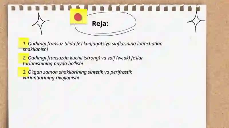 Qadimgi fransuz tilida turlanish turlarining shakllanishi 2