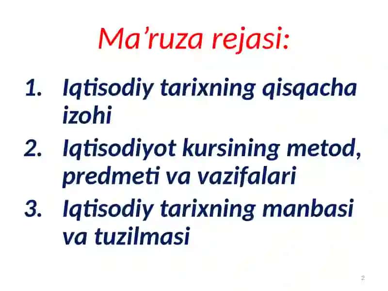 Iqtisodiy Tarix 2