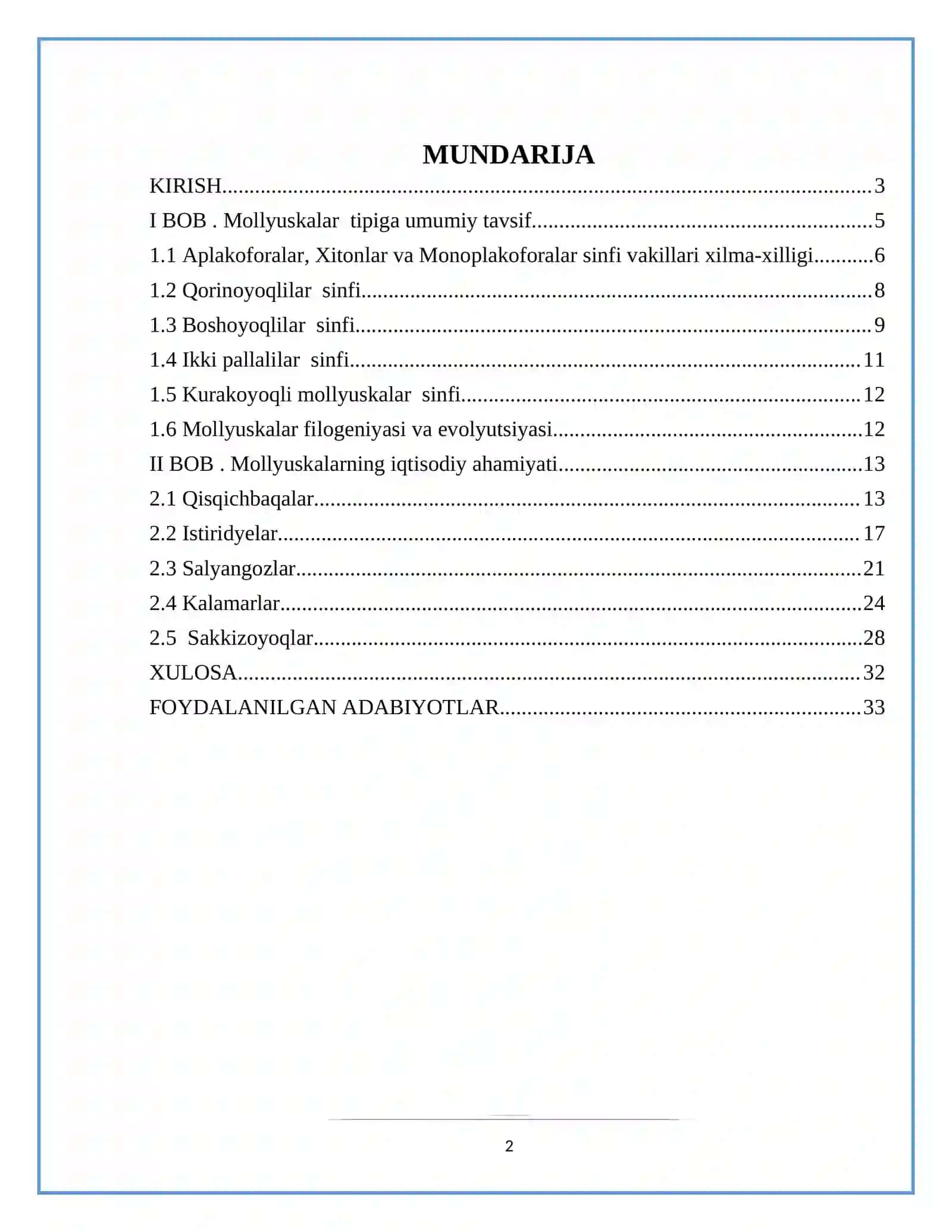 Ovlanadigan mollyuskalar,asosiy turlarining iqtisodiy ahamiyati 2