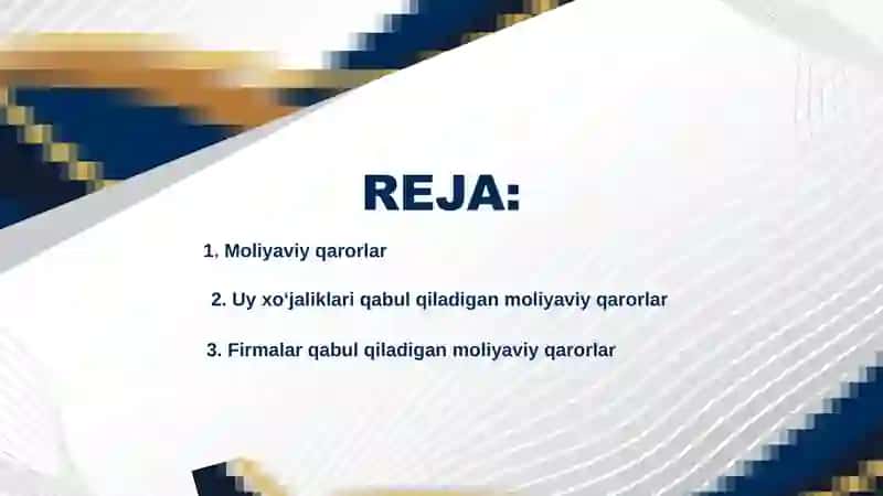 Moliyaviy qarorlar 2
