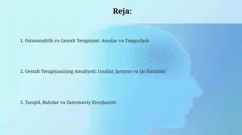 Psixoanalitik va Gestalt Terapiyasi 2
