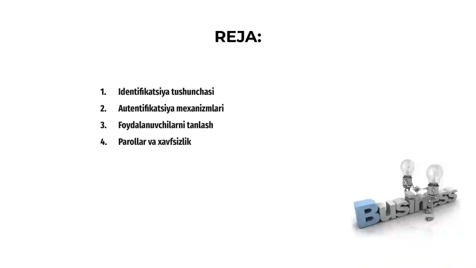 Identifikatsiya va autentifikatsiya masalari 2