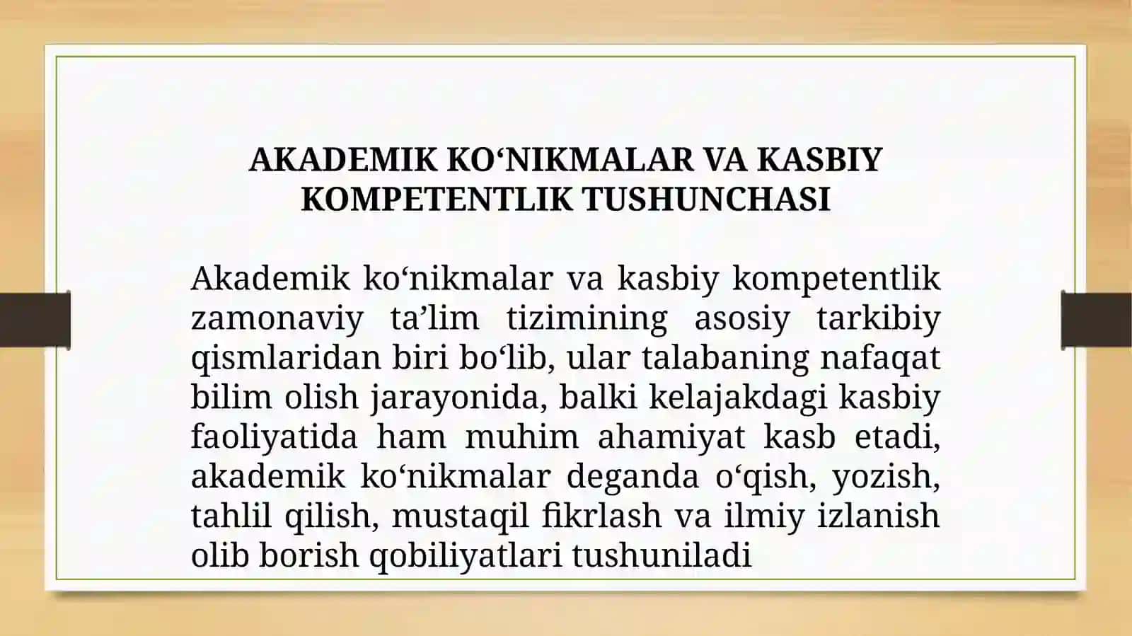AKADEMIKKO‘NIKMALARVAKASBIYKOMPETENTLIKTUSHUNCHASI 2