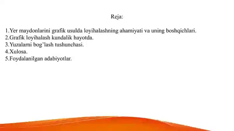 Yer maydonlarini grafik usulda loyihalash 2