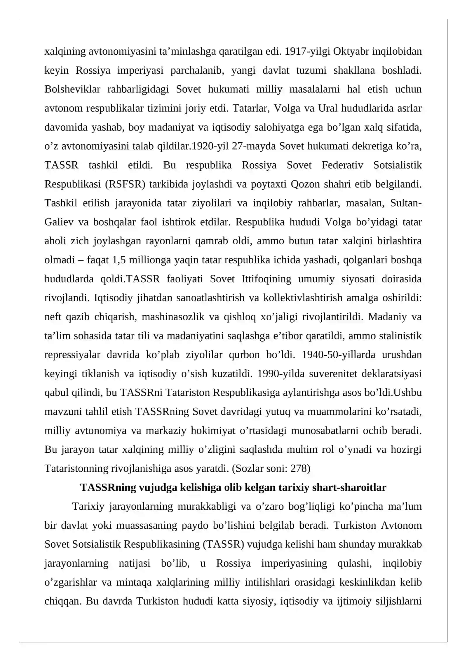 TASSRning tashkil topishi va faoliyatini tahlil etish 2