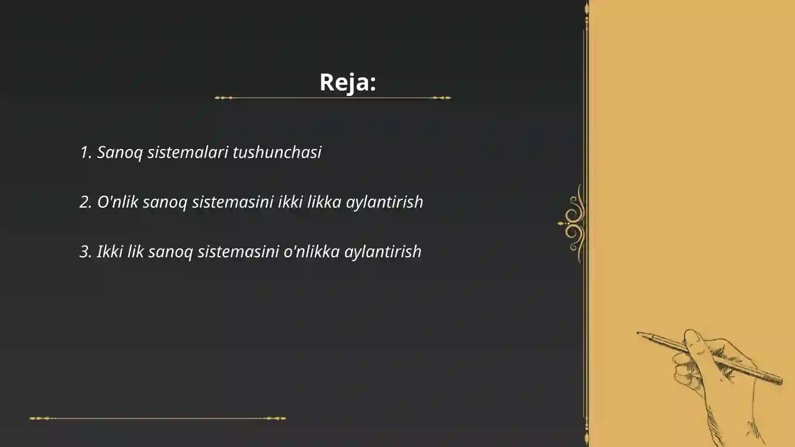 Sanoq sistemalari va algoritmlar 2