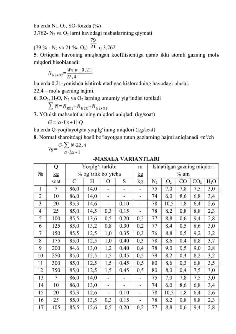 Tutun gazlarini hisoblash 2
