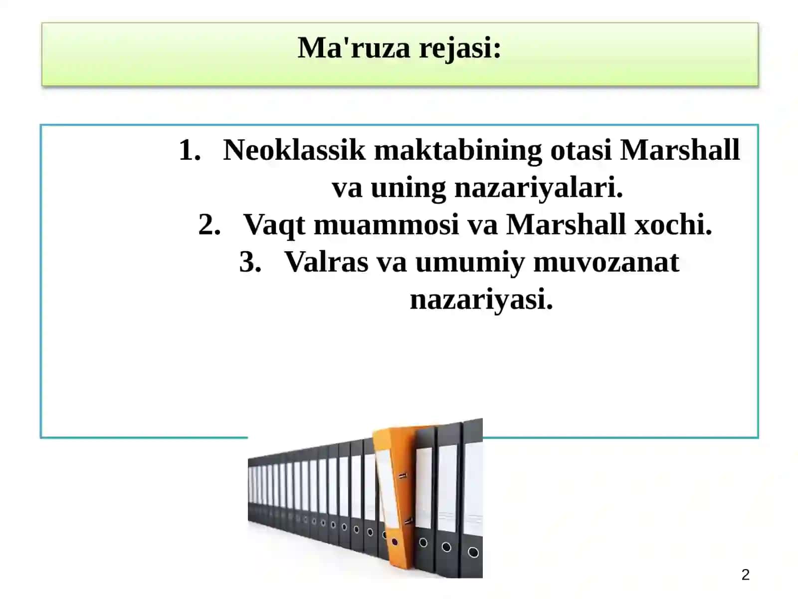 NEOKLASSIK MAKTAB IQTISODIY QARASHLAR 2