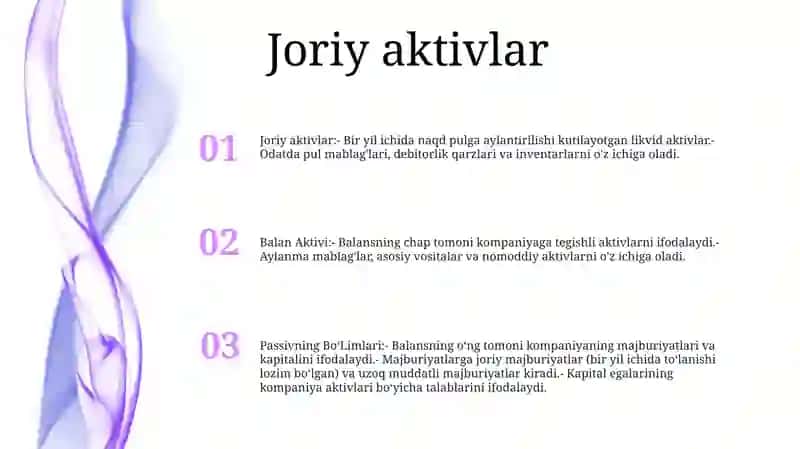 Balans Aktivi Va Passivning BoʻLimlari 2