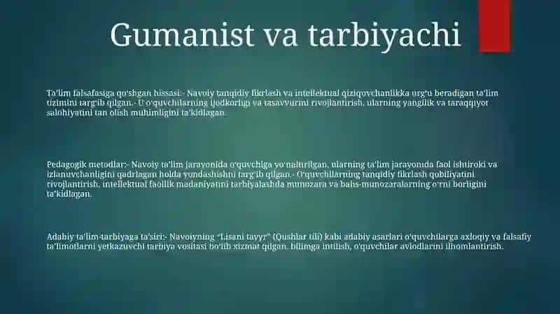 Alisher Navoiyning Pedagogik Qarashlari 2