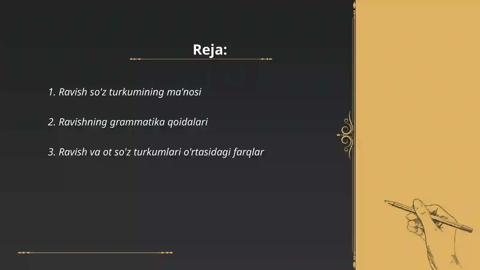 Ravish so'z turkumi 2