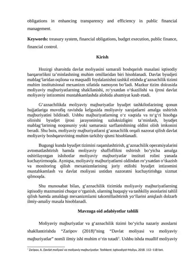 G‘aznachilik tizimida moliyaviy majburiyatlar 2