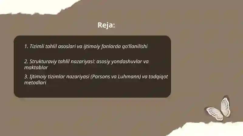 Tizimli va Strukturaviy Tahlil 2