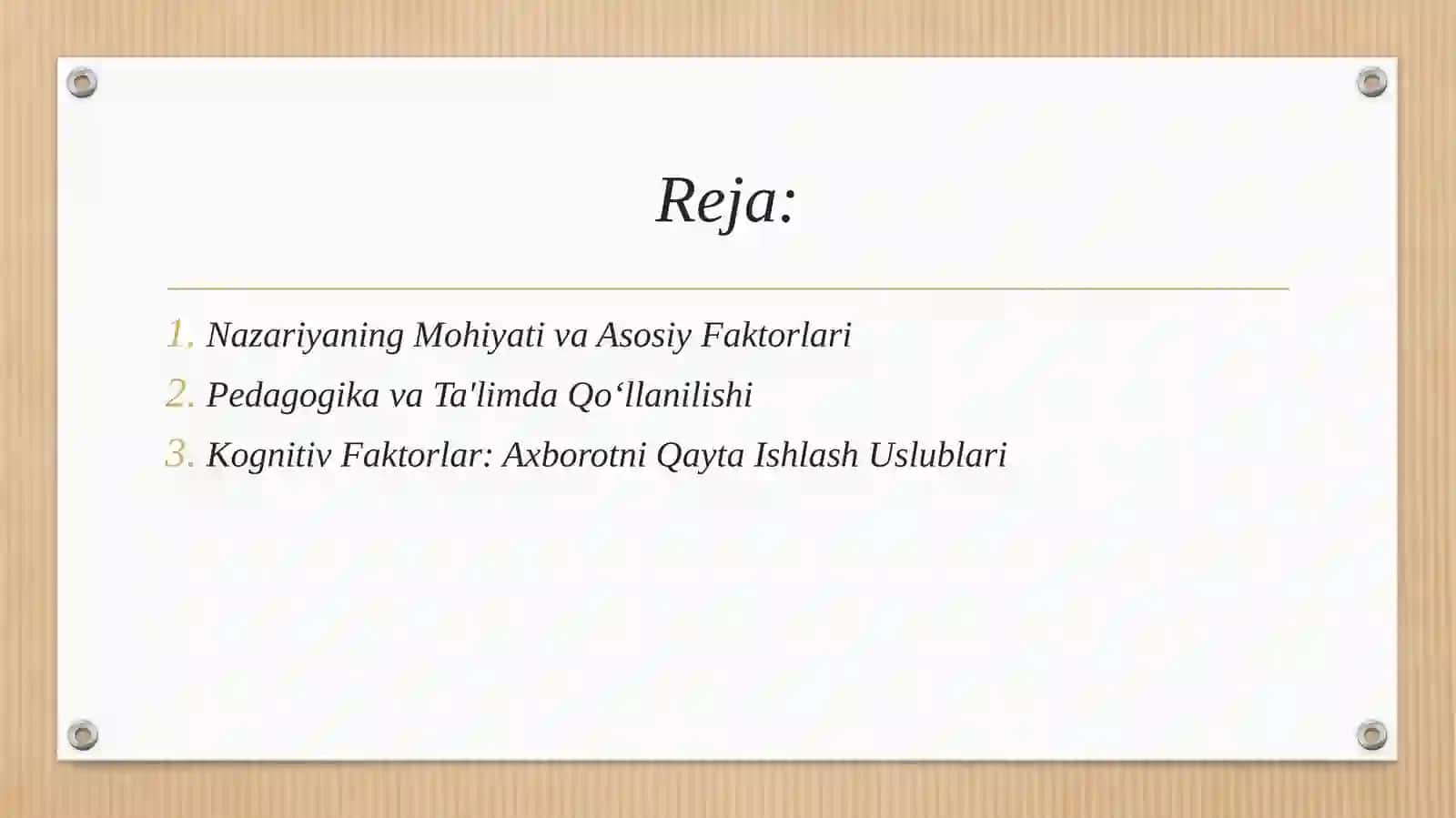 Shaxsiy faktorli yondashuv nazariyasi 2