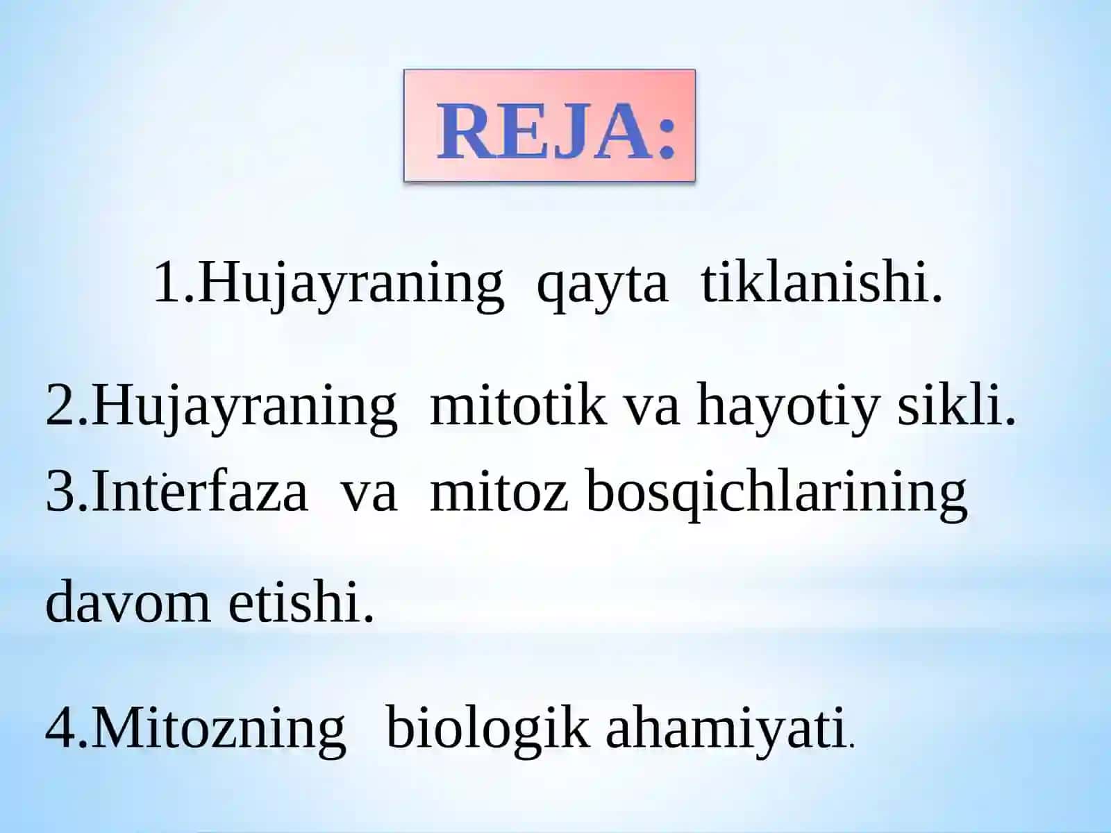 Hujayraning qayta tiklanishi 2