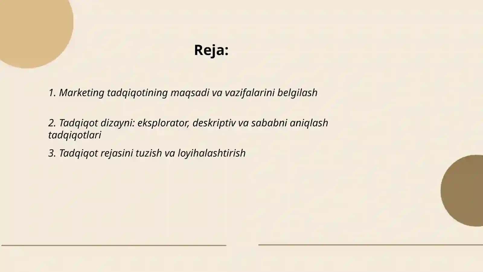 Marketing tadqiqotini tashkil etish 2