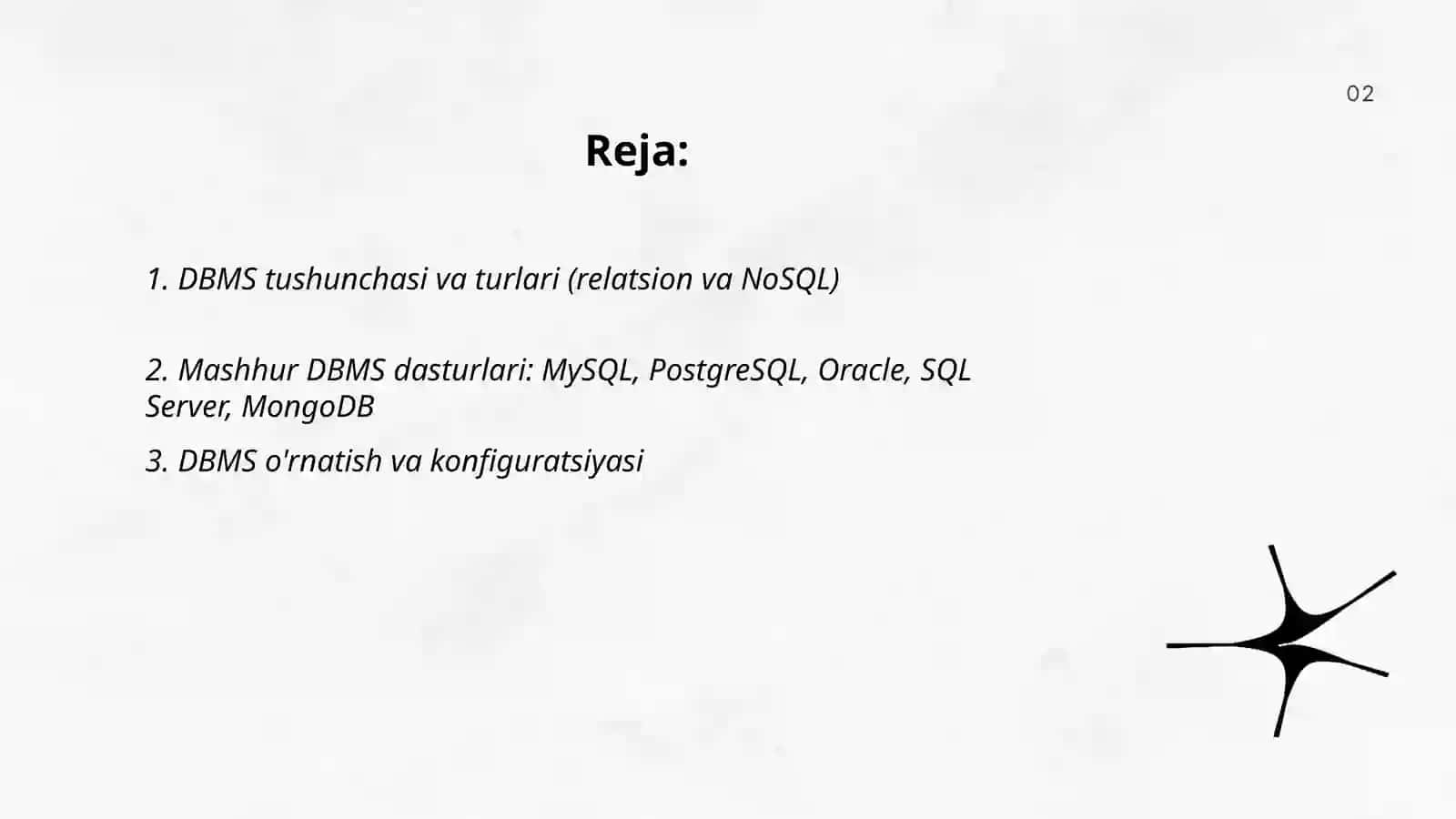DBMS dasturlari va ulardan foydalanish 2