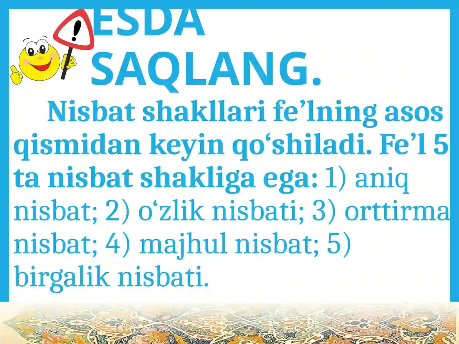 FE’L NISBATLARI 2