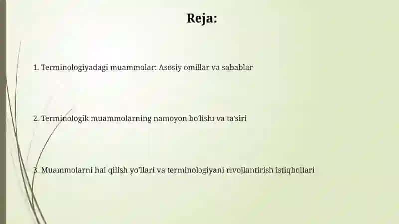 Terminologiyadagi asosiy muammolar 2