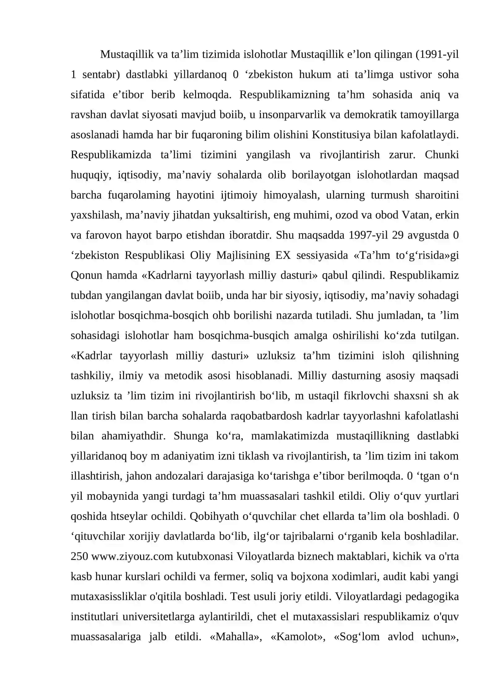 Mustaqil O‘zbekiston ta’lim tizimi 2