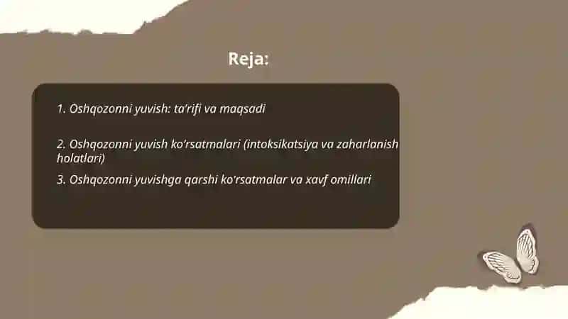 Oshqozonni yuvish ketma-ketligi 2