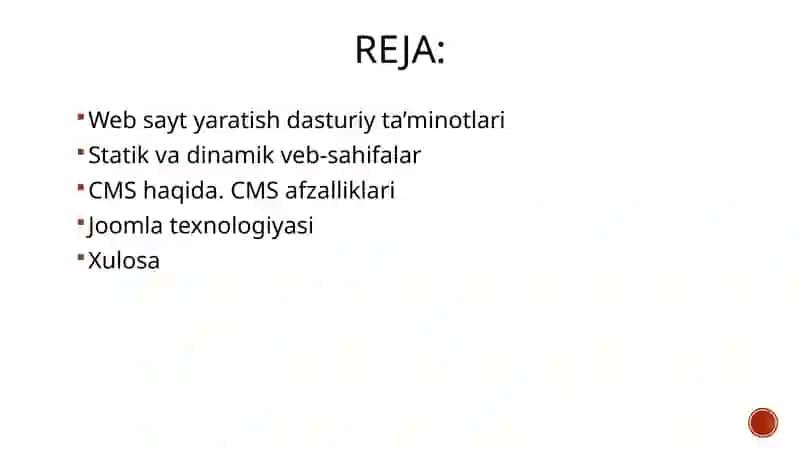 Web saytlarni yaratishda Joomla – CMS texnologiyasini qo’llash 2