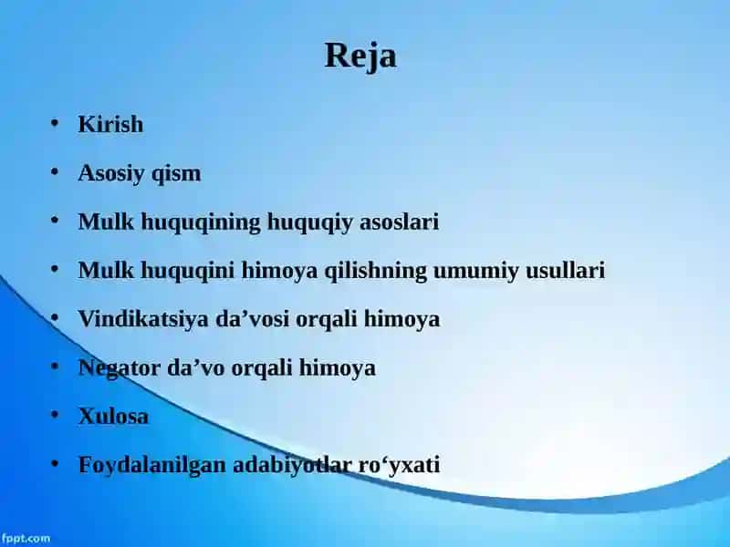 INSONNING MULK HUQUQINI HIMOYA QILISH USULLARI 2