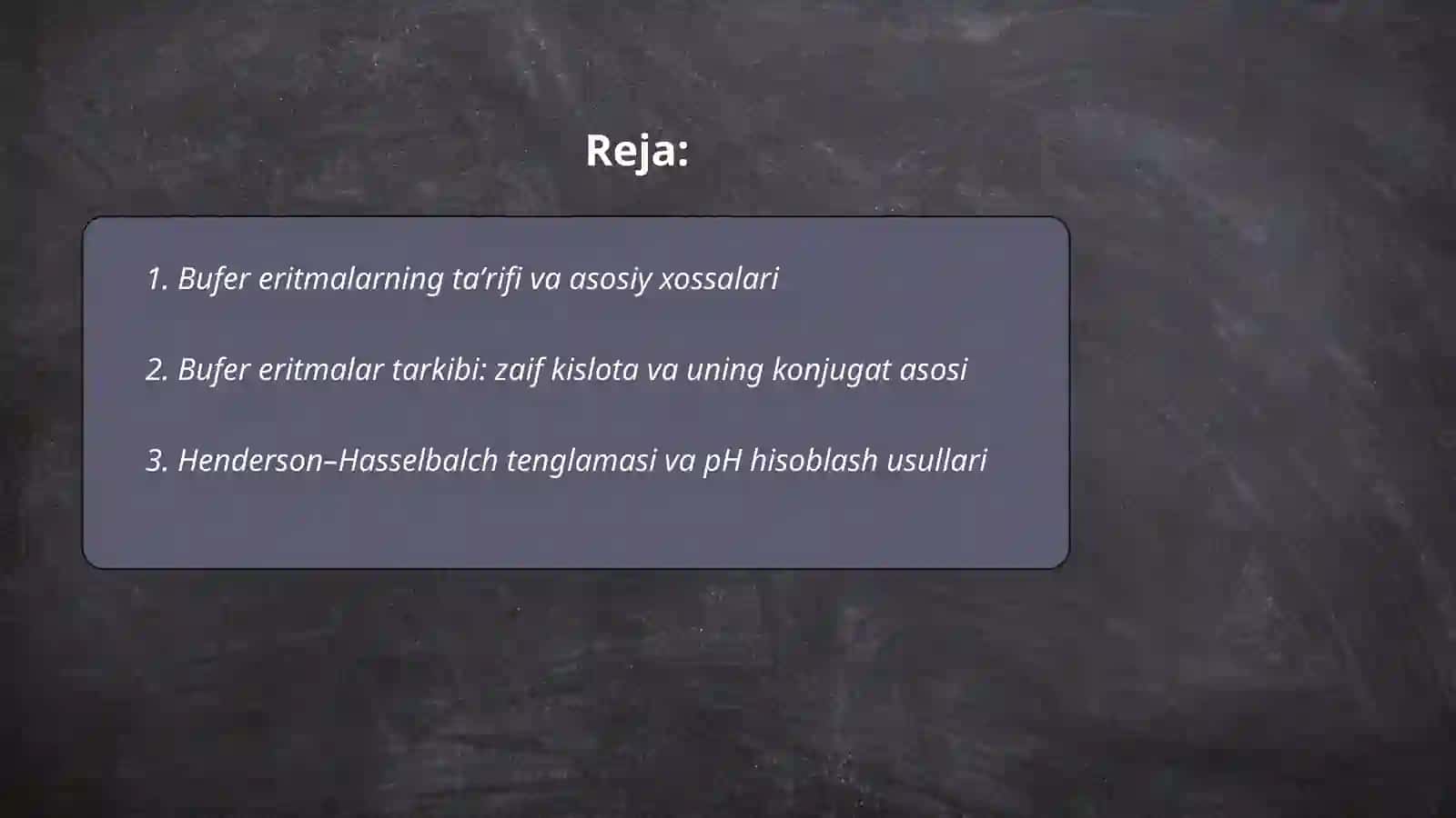 Bufer eritmalar tarkibi va ishlatilish sohalari 2
