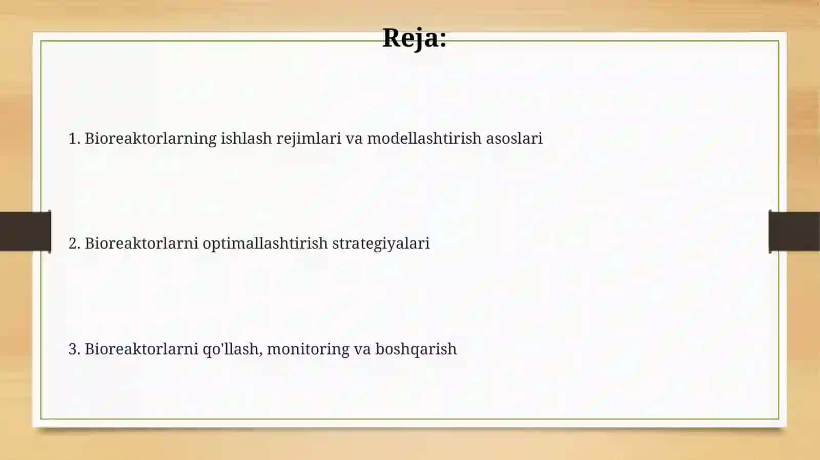 Bioreaktor ish rejimini modellashtirish va optimallashtirish 2