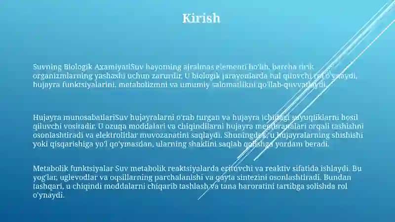 Suvning Biologik Axamiyati 2