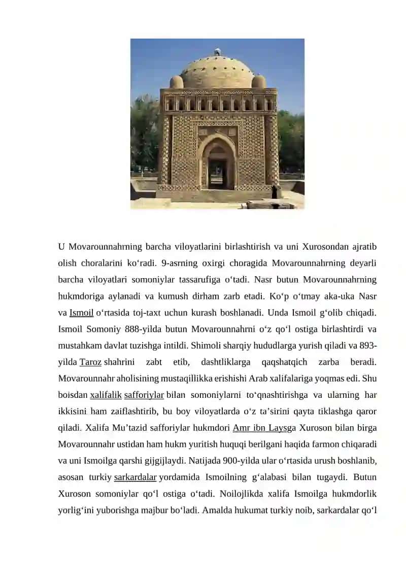 Somoniylar davlati ma’daniyati 2