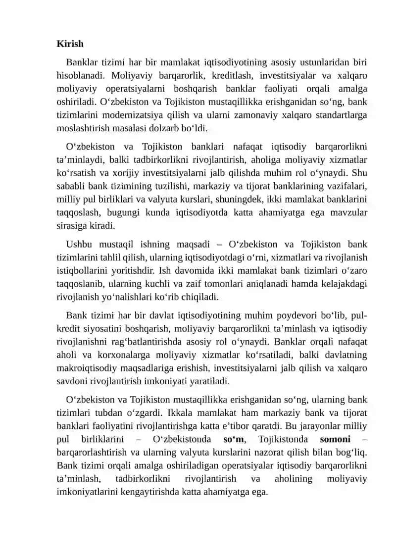 O'zbekiston va Tojikiston banklari 2