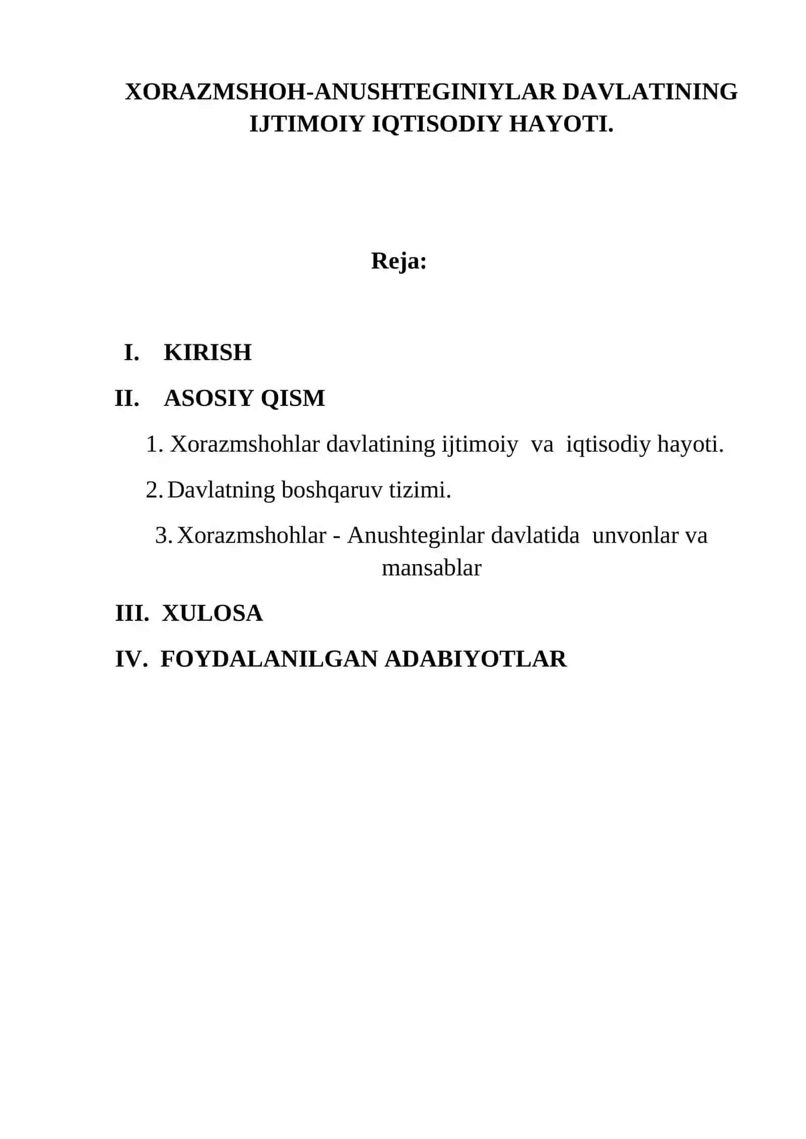 XORAZMSHOH-ANUSHTEGINIYLAR DAVLATINING IJTIMOIY IQTISODIY HAYOTI 2