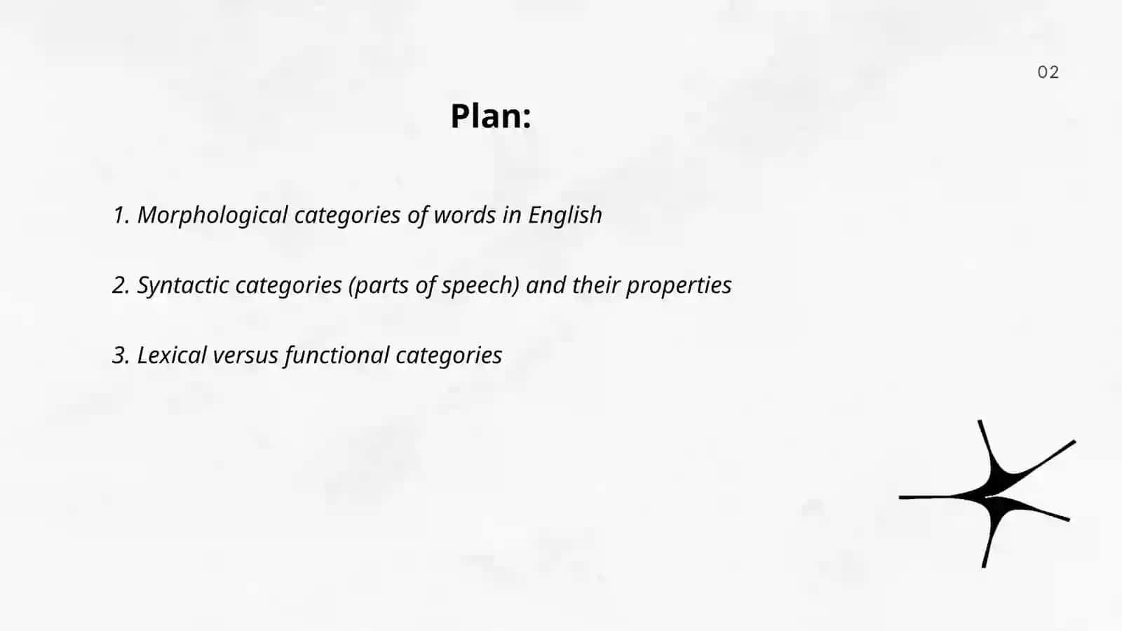 Categorial structure of the word 2