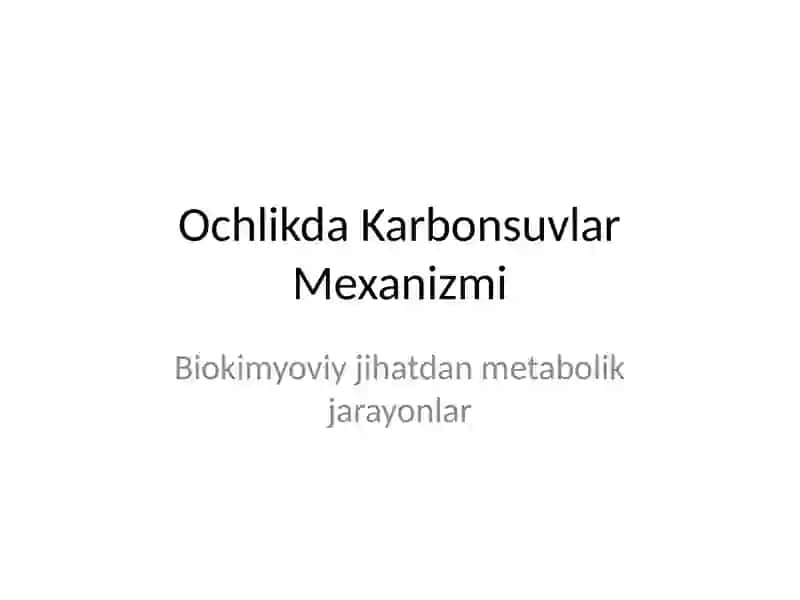 Ochlikda Karbonsuvlar Mexanizmi 2