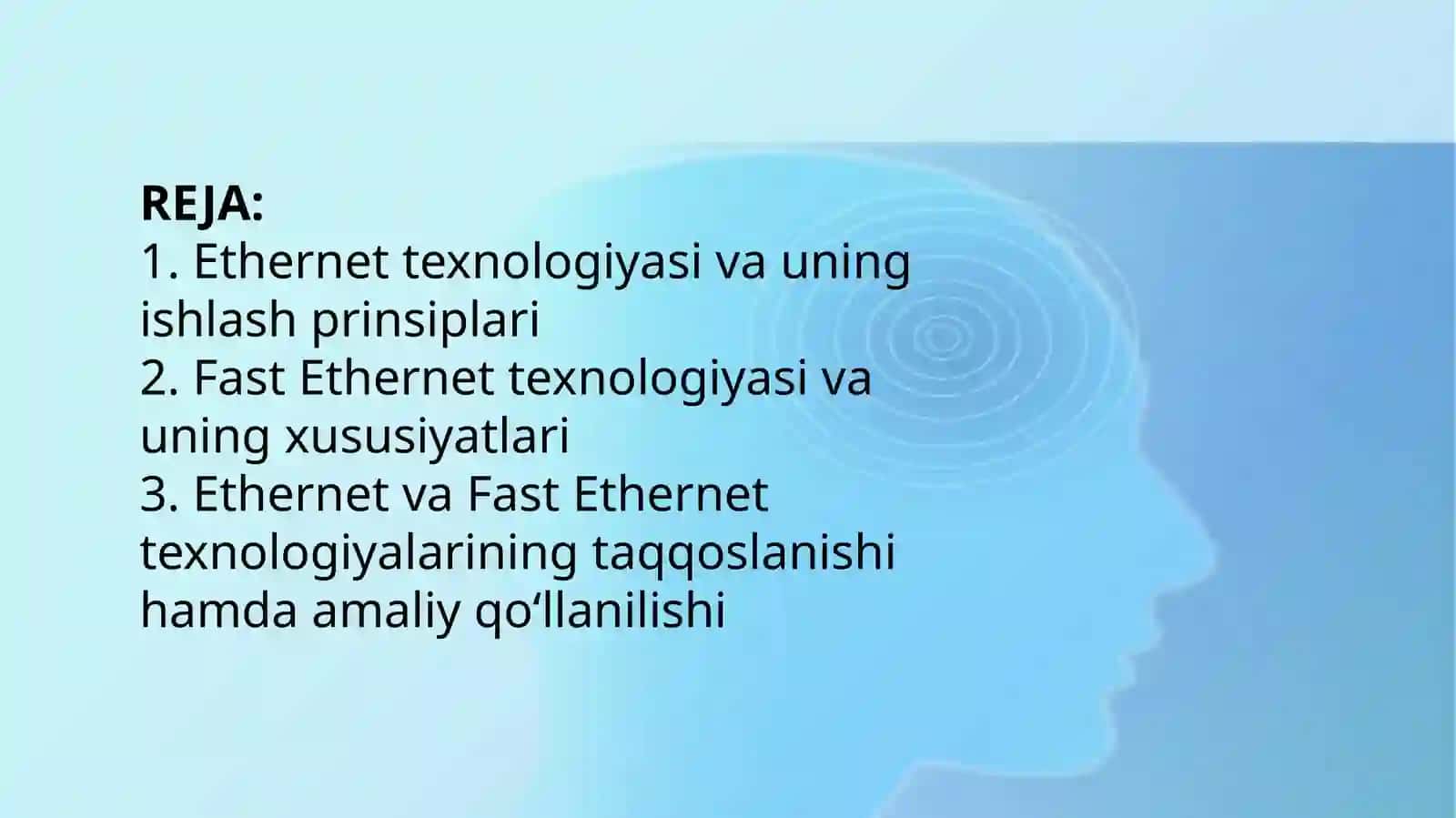 Berilganlarni kommutasiyalash texnologiyalari Ethernet, Fast Ethernet. 2