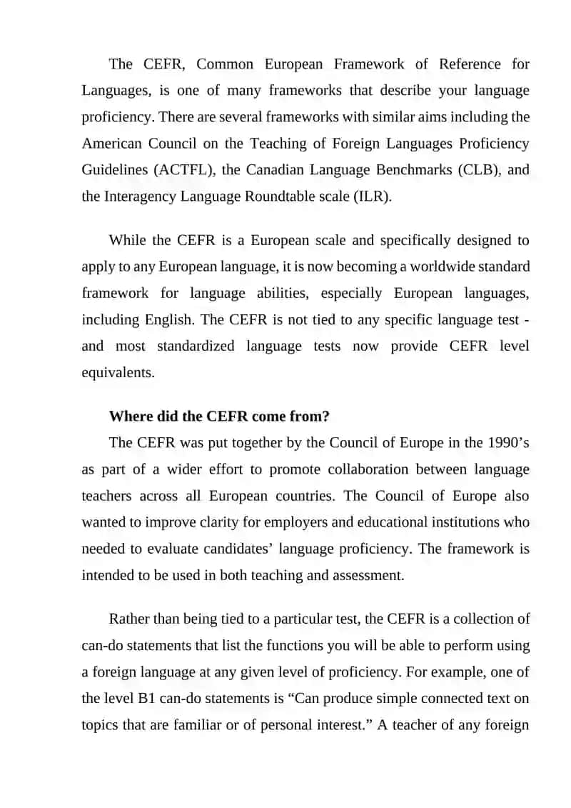 CEFR (Common European Framework of Reference for Languages) 2